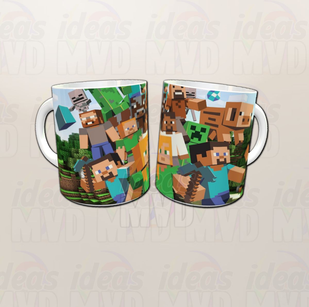 Compra Taza Minecraft Taza de cerámica con cambio de color de símbolos y  logotipos