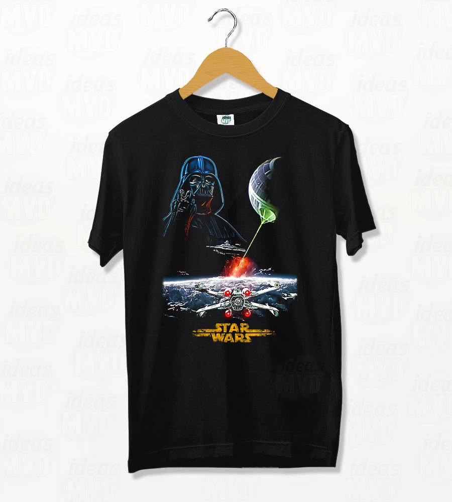 Remera Star Wars Vader Death Star Ray (Negra)