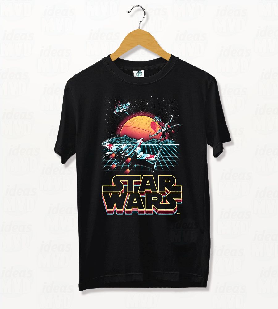 Remera Star Wars X Wing Death Star (Negra)
