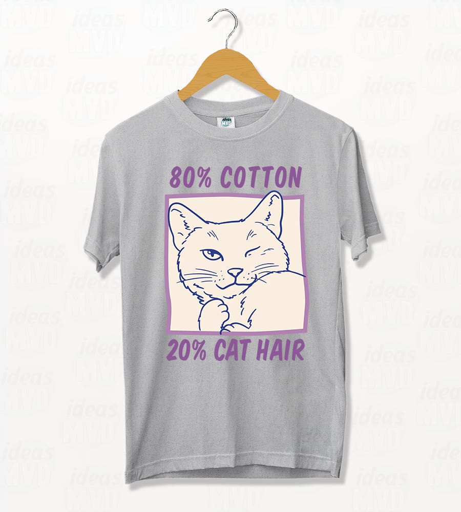 Remera Gatito 80% Cotton (Colores)