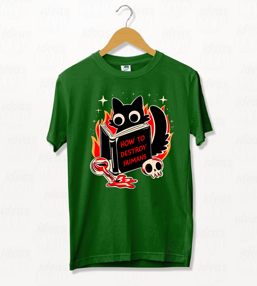 Remera Gatito Destroy Humans (Colores)