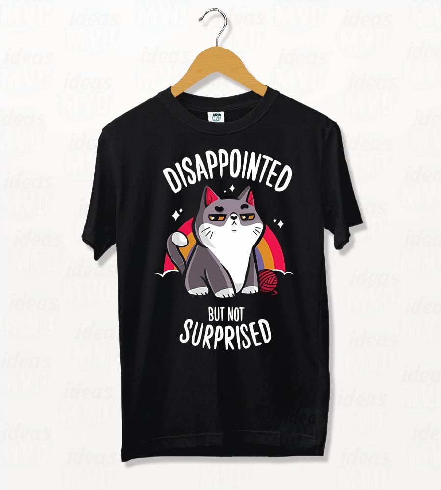 Remera Gatito Dissapointed (Negra)