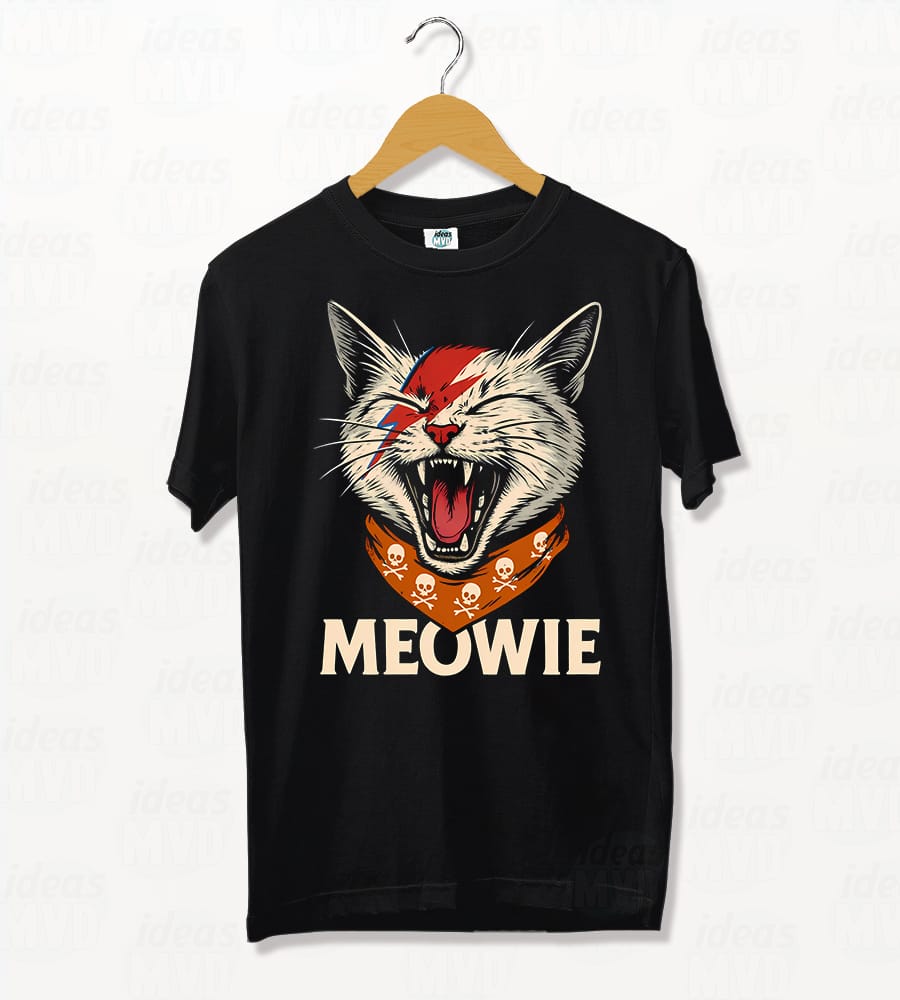 Remera Gatito Meowie (Negra)