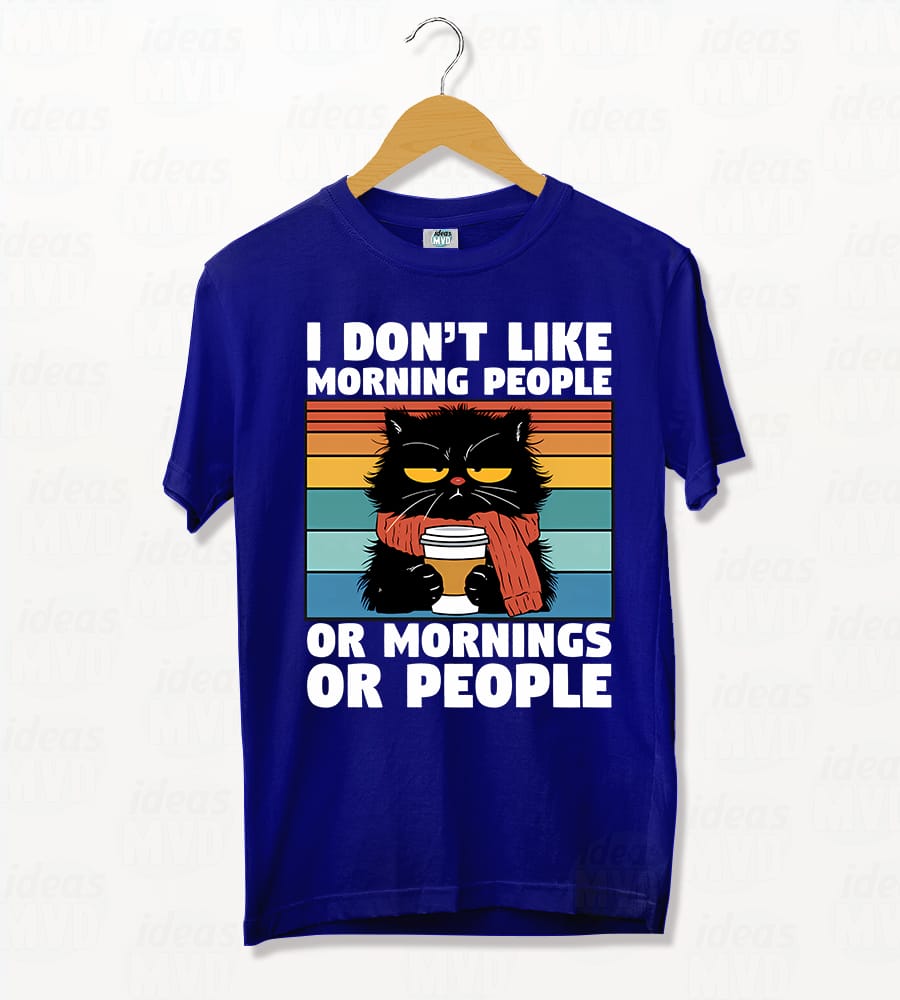 Remera Gatito Dont Like Mornings (Colores)