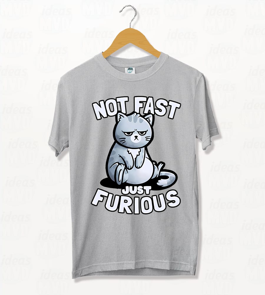Remera Gatito Not Fast Just Furious (Colores)
