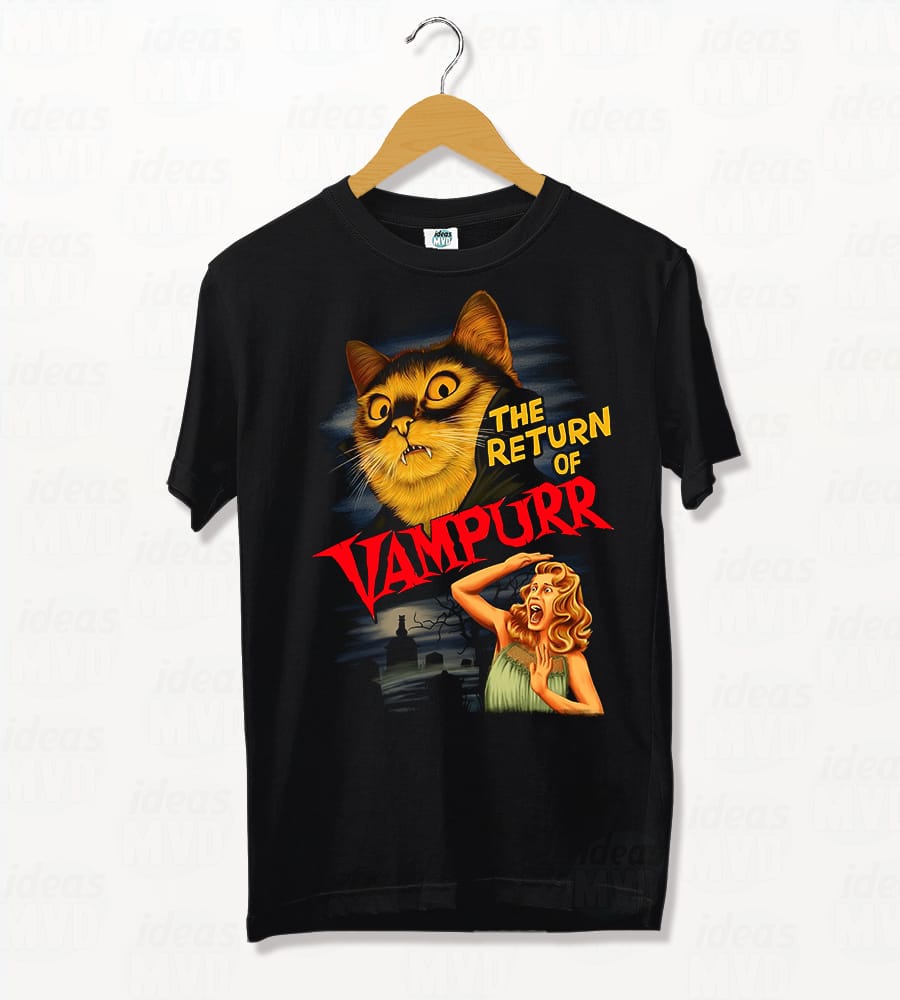 Remera Gatito Return of the Vampurr (Negra)