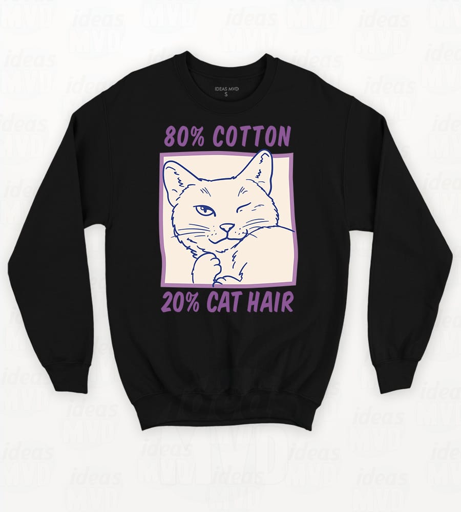 Buzo Gatito 80% Cotton (Negro)