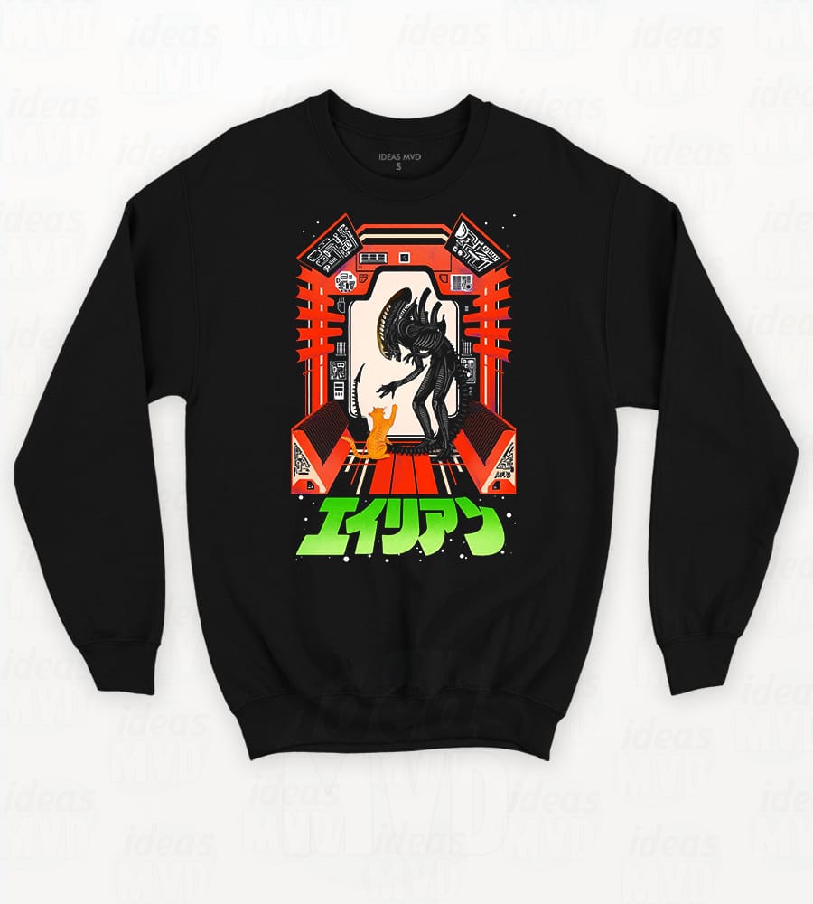 Buzo Gatito Alien Xenomorph (Negro)
