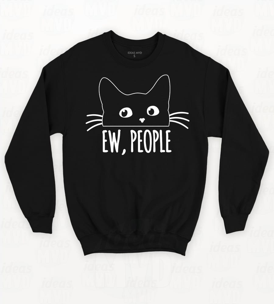 Buzo Gatito Eww People (Negro)