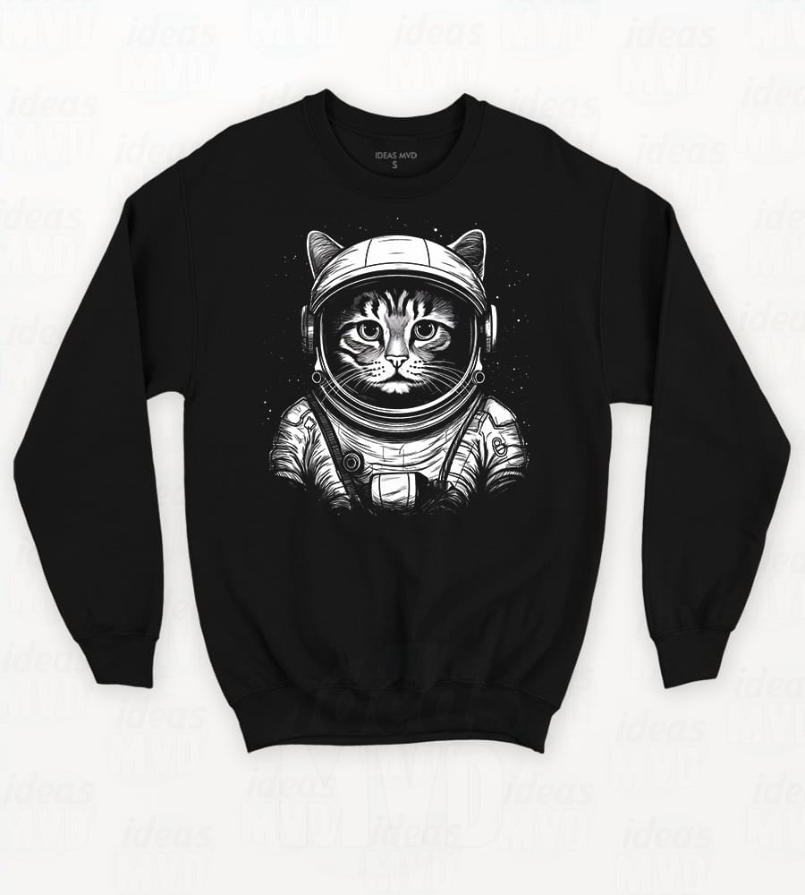 Buzo Gatito Gatonauta (Negro)