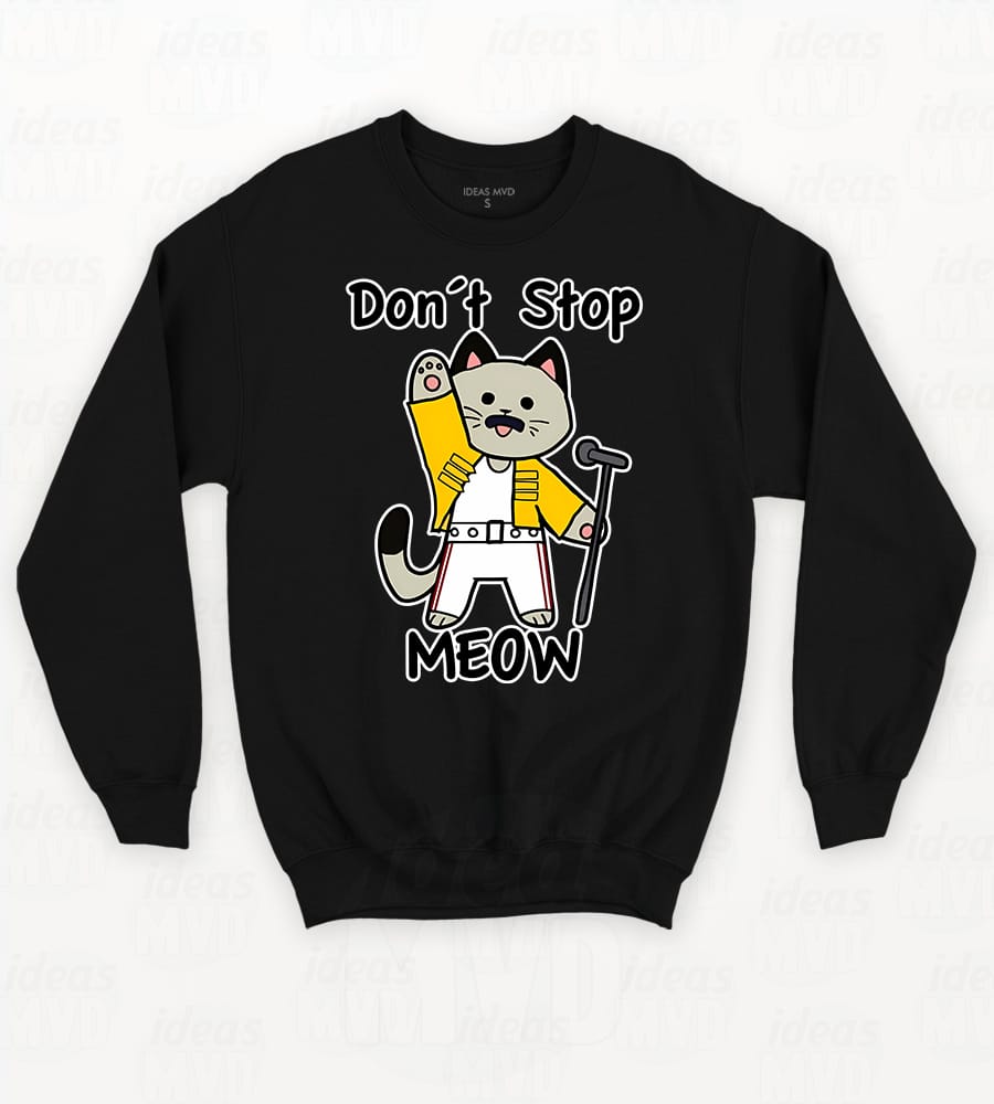 Buzo Gatito Dont Stop Meow (Negro)