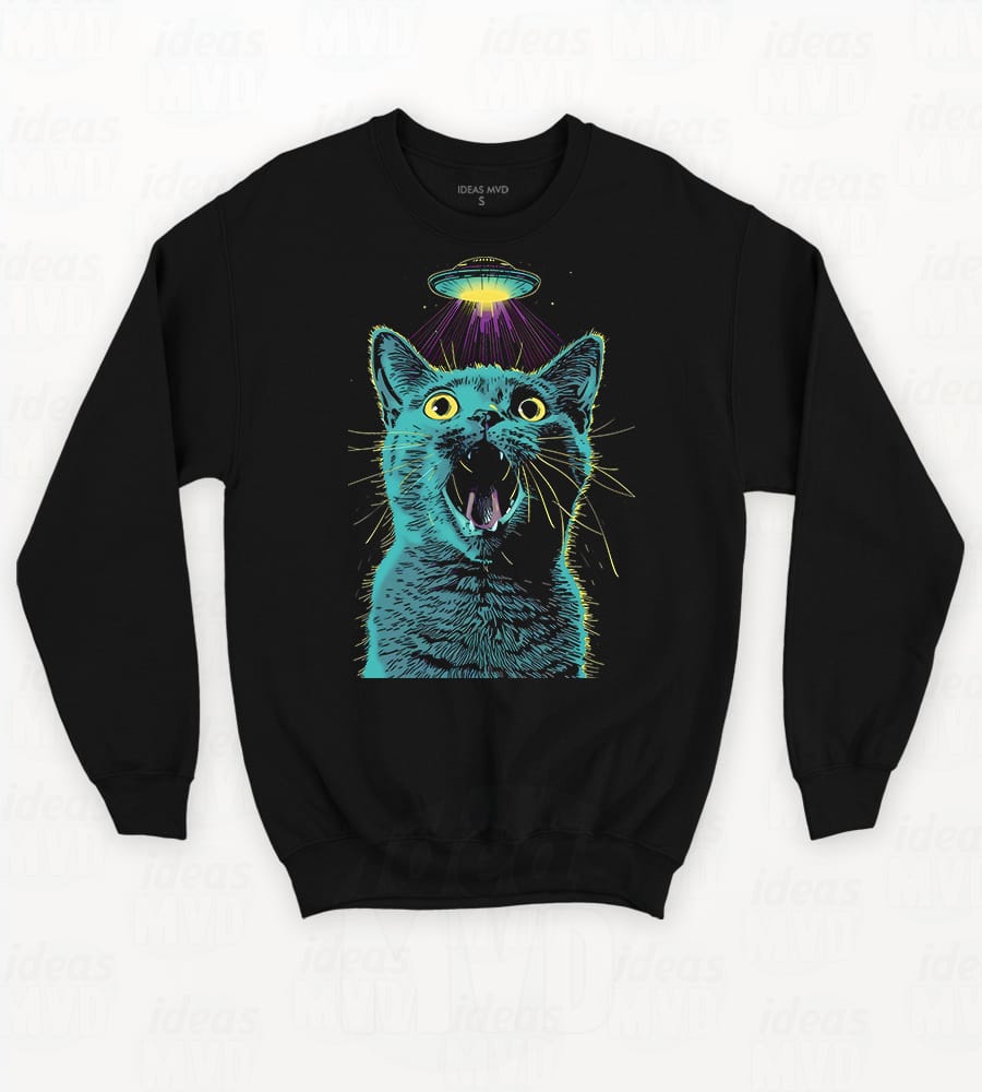 Buzo Gatito Ufo Alien (Negro)
