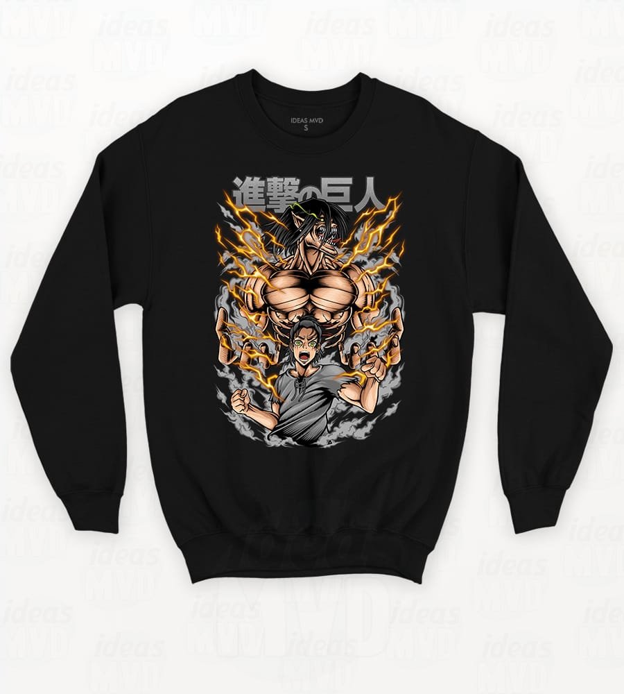 Buzo Attack On Titan Eren Yeager 04 (Negro)