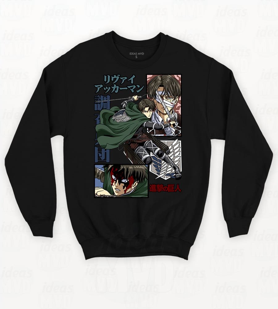 Buzo Attack On Titan Levi Ackerman 05 (Negro)