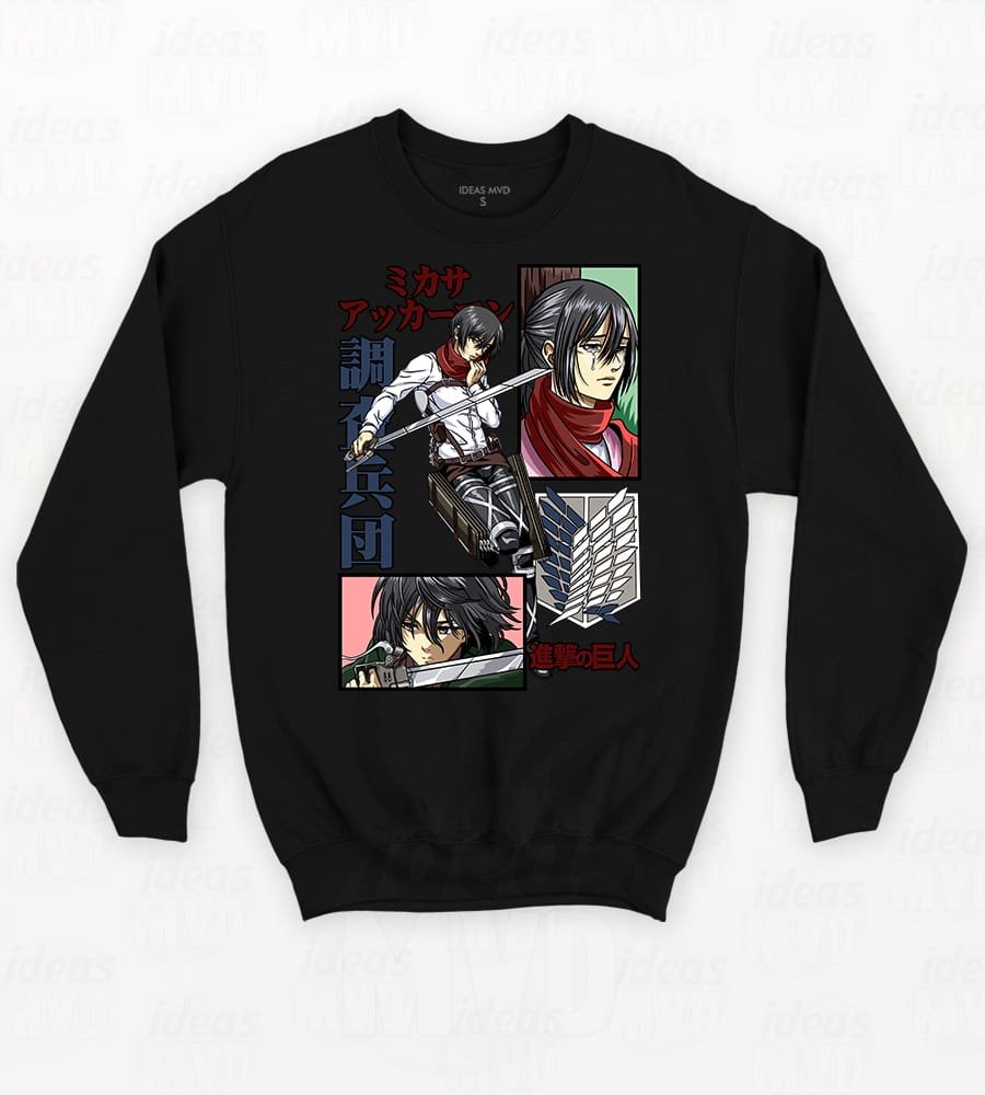 Buzo Attack On Titan Mikasa Ackerman 03 (Negro)