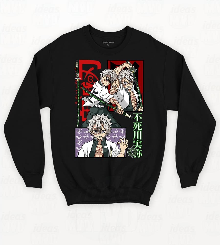 Buzo Demon Slayer Sanemi Shinazugawa (Negro)