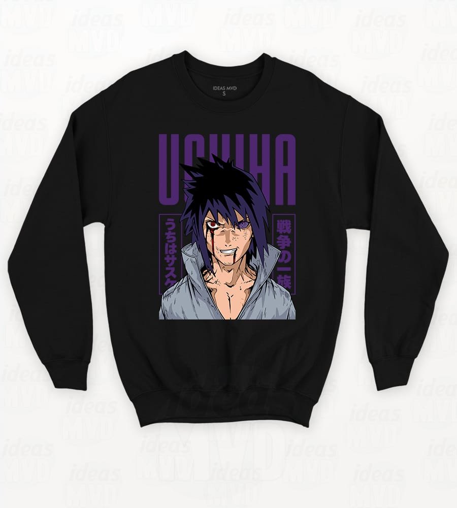 Buzo Naruto Sasuke 02 (Negro)