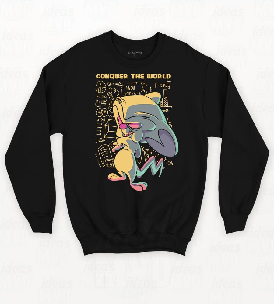 Buzo Pinky y Cerebro Conquer (Negro)