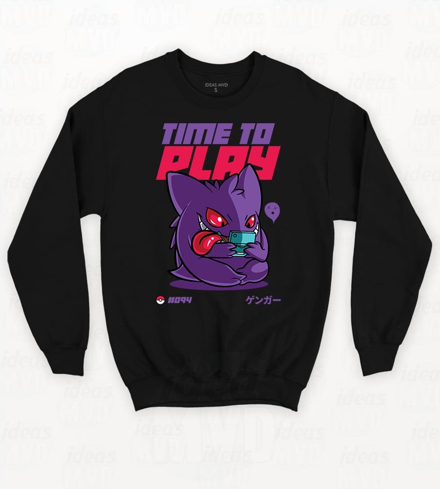 Buzo Pokemon Gengar Time To Play (Negro)