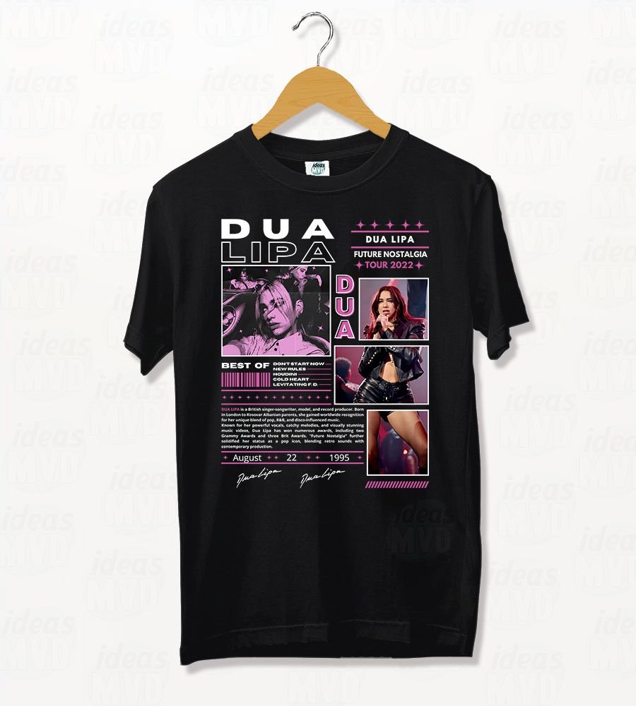 Remera Dua Lipa 03 (Negra)