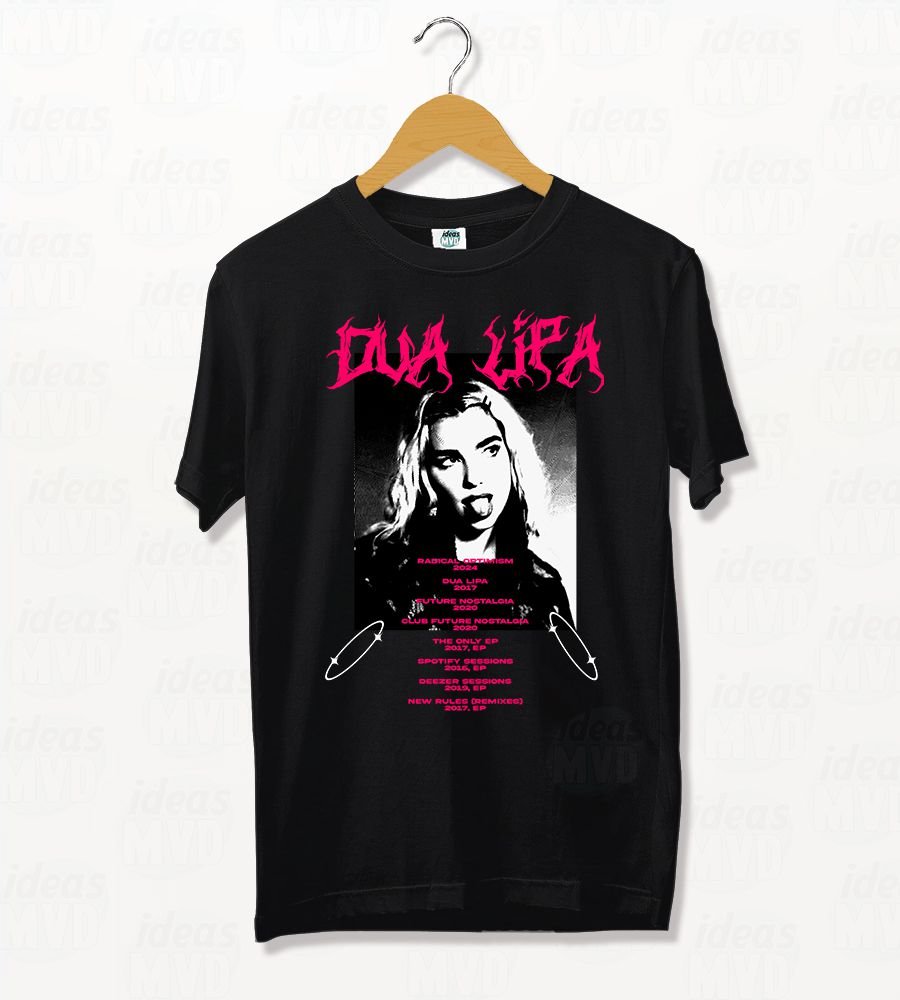 Remera Dua Lipa 04 (Negra)