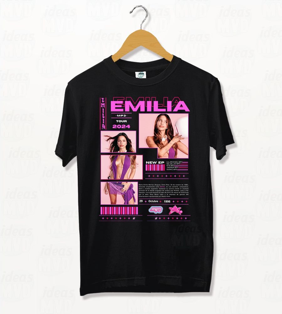 Remera Emilia Mernes 02 (Negra)