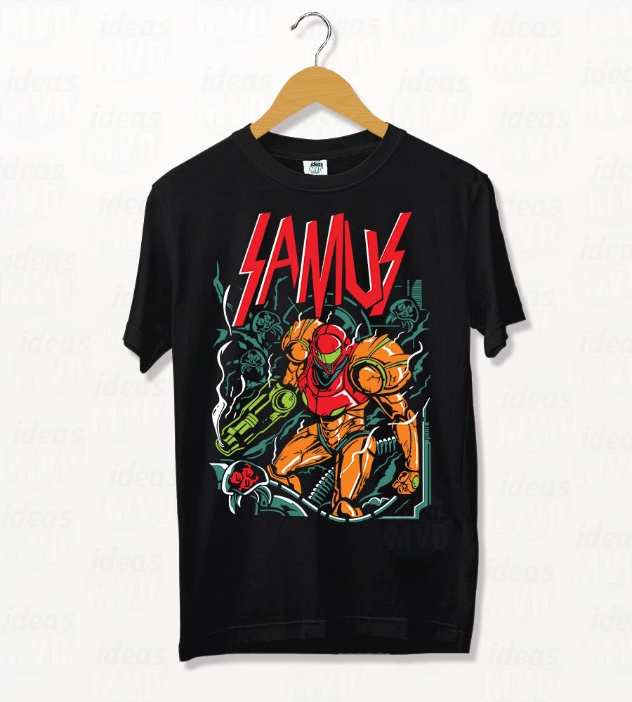 Remera Metroid Samus (Negra)