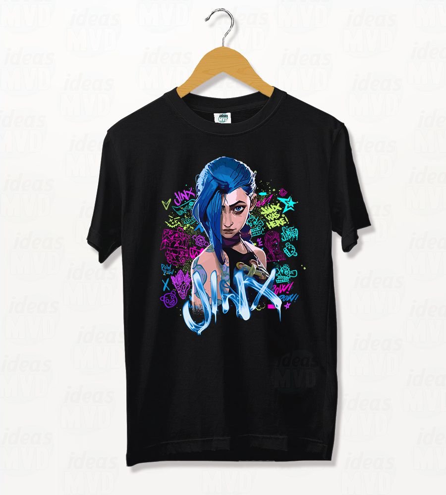 Remera Arcane Jinx (Negra)