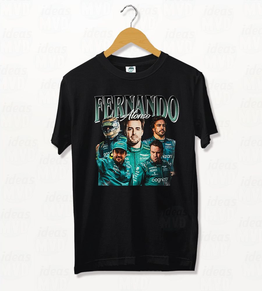 Remera Formula 1 Fernando Alonso (Negra)