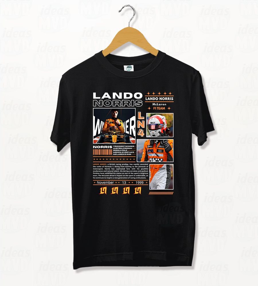 Remera Formula 1 Lando Norris 01 (Negra)