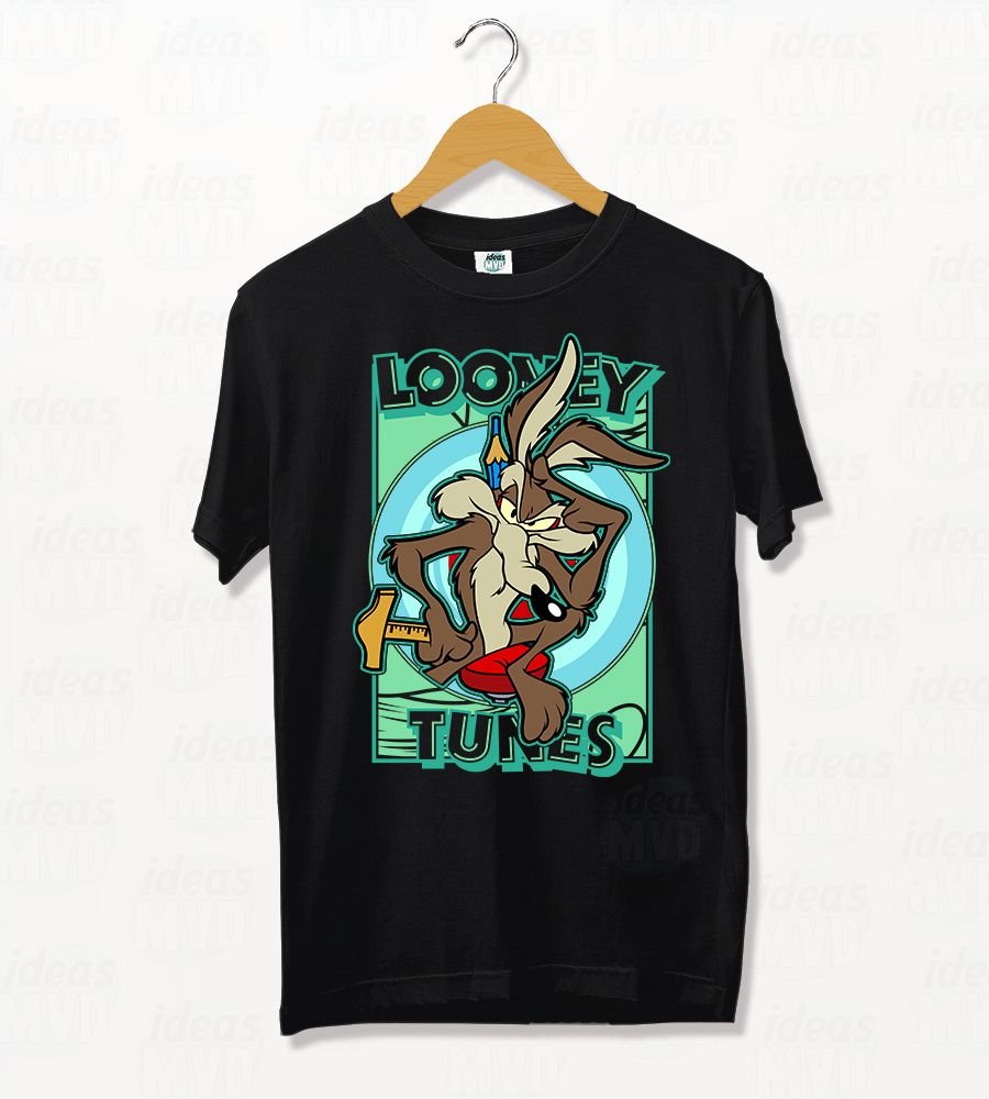 Remera Looney Tunes Coyote (Negra)