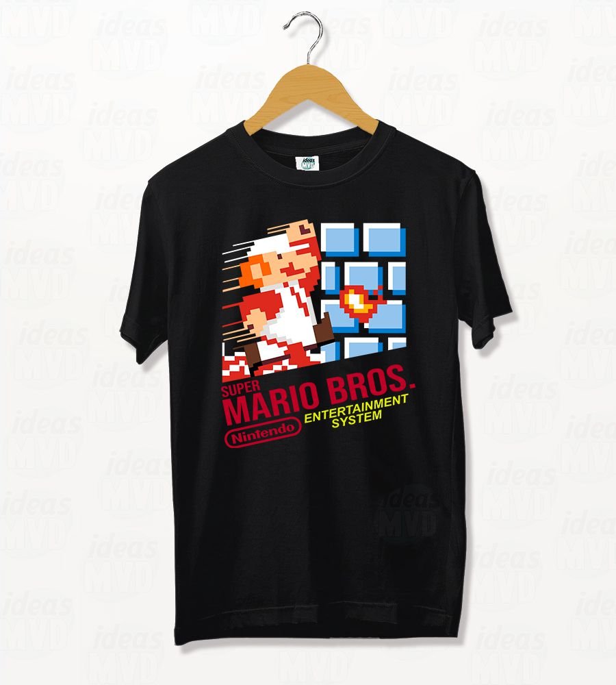 Remera Mario Bros Nintendo (Negra)