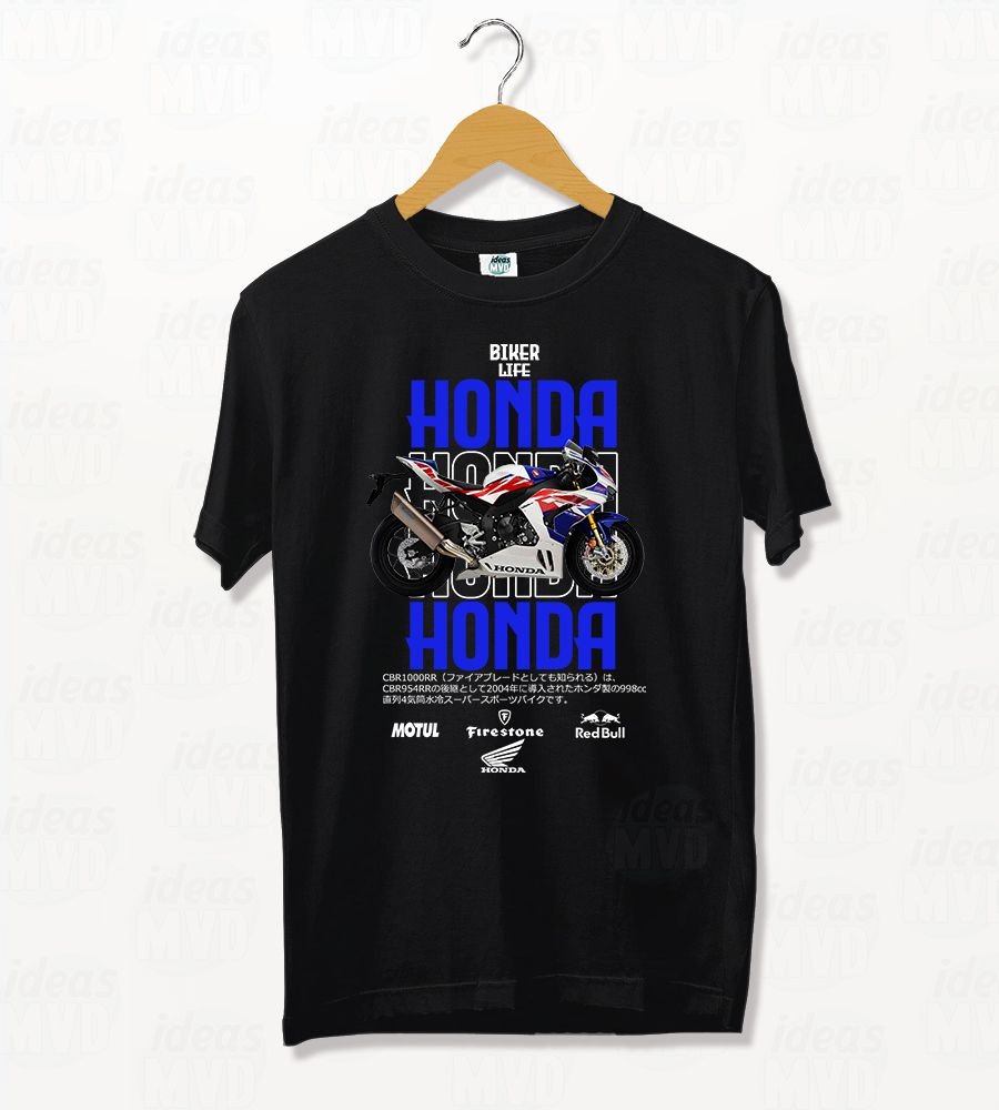 Remera Biker Life Honda (Negra)