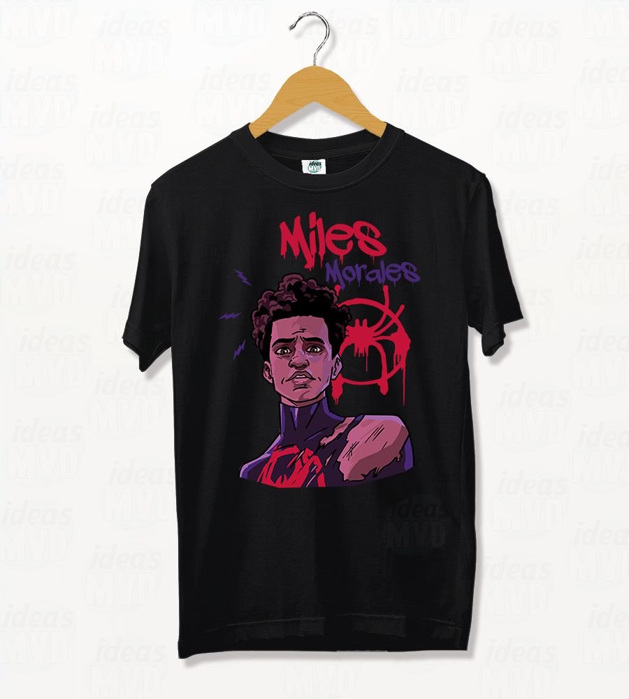 Remera Spiderman Miles Morales (Negra)