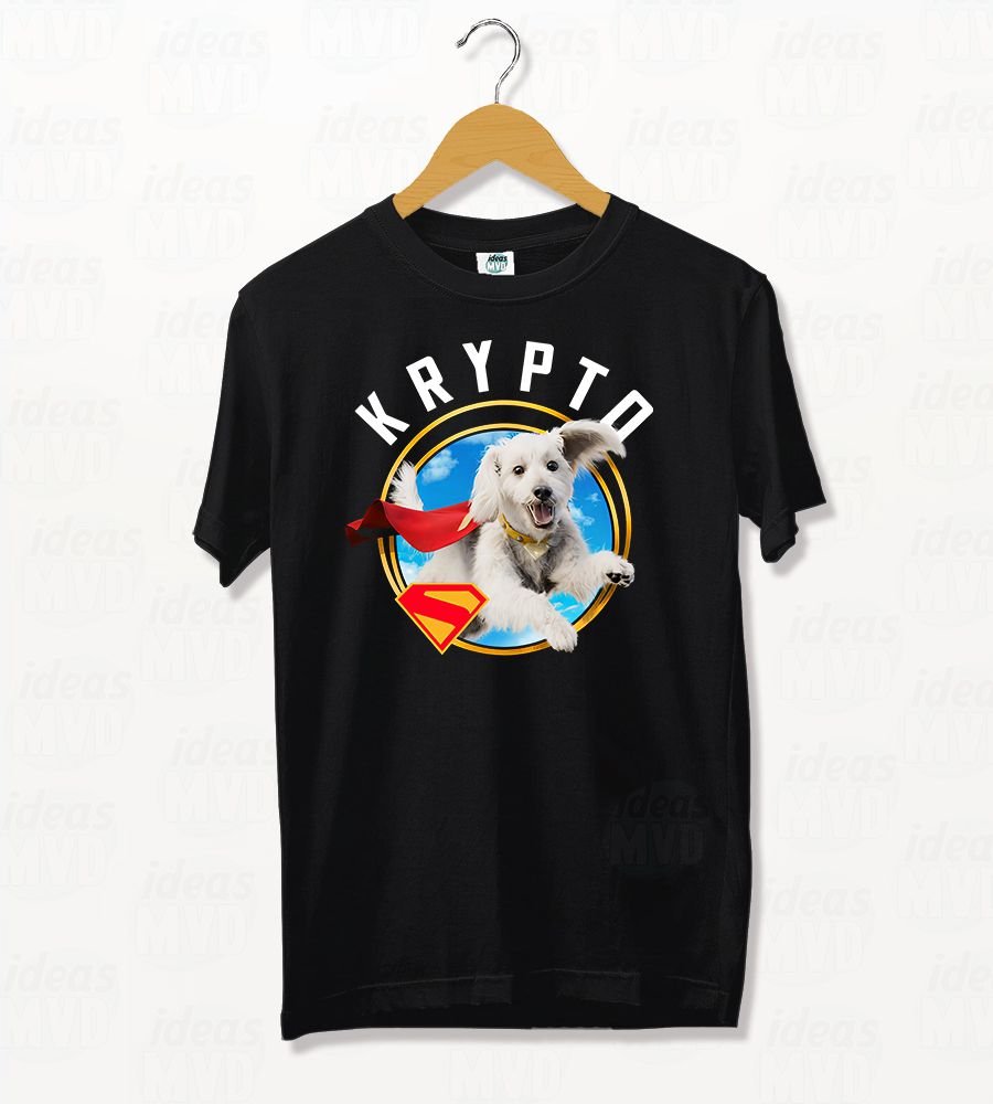 Remera Superman Krypto (Negra)