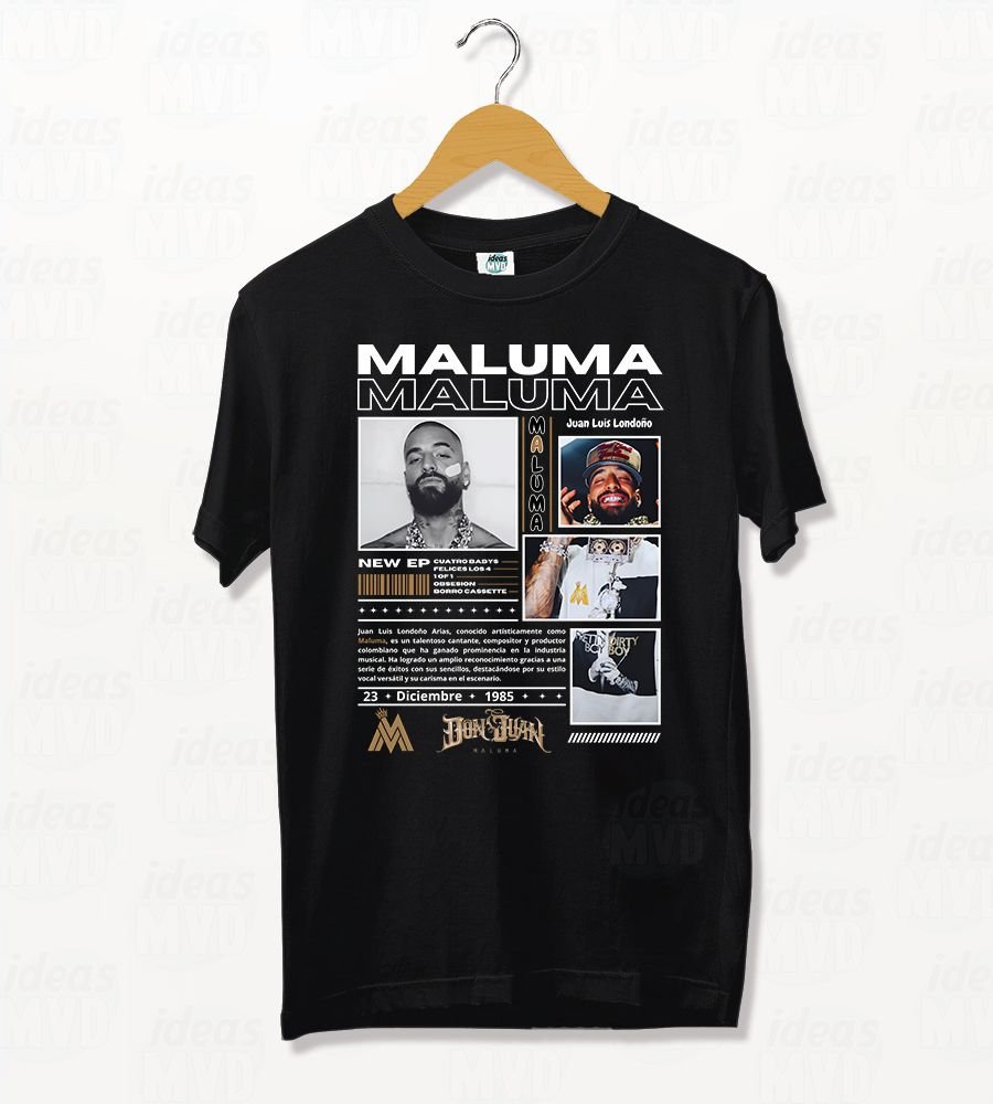 Remera Maluma (Negra)