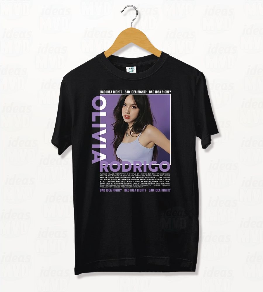 Remera Olivia Rodrigo Bad Idea Rigth? (Negra)