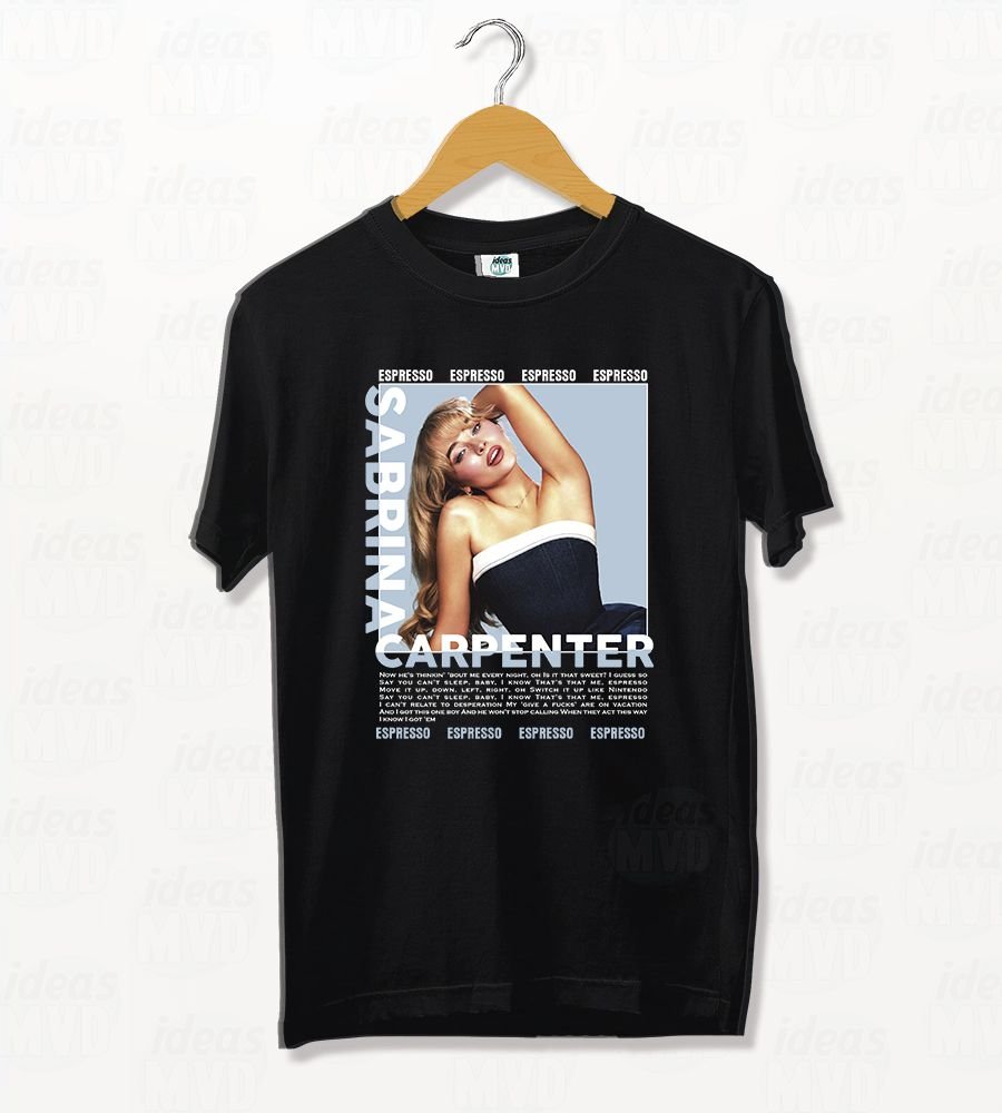 Remera Sabrina Carpenter Espresso 02 (Negra)