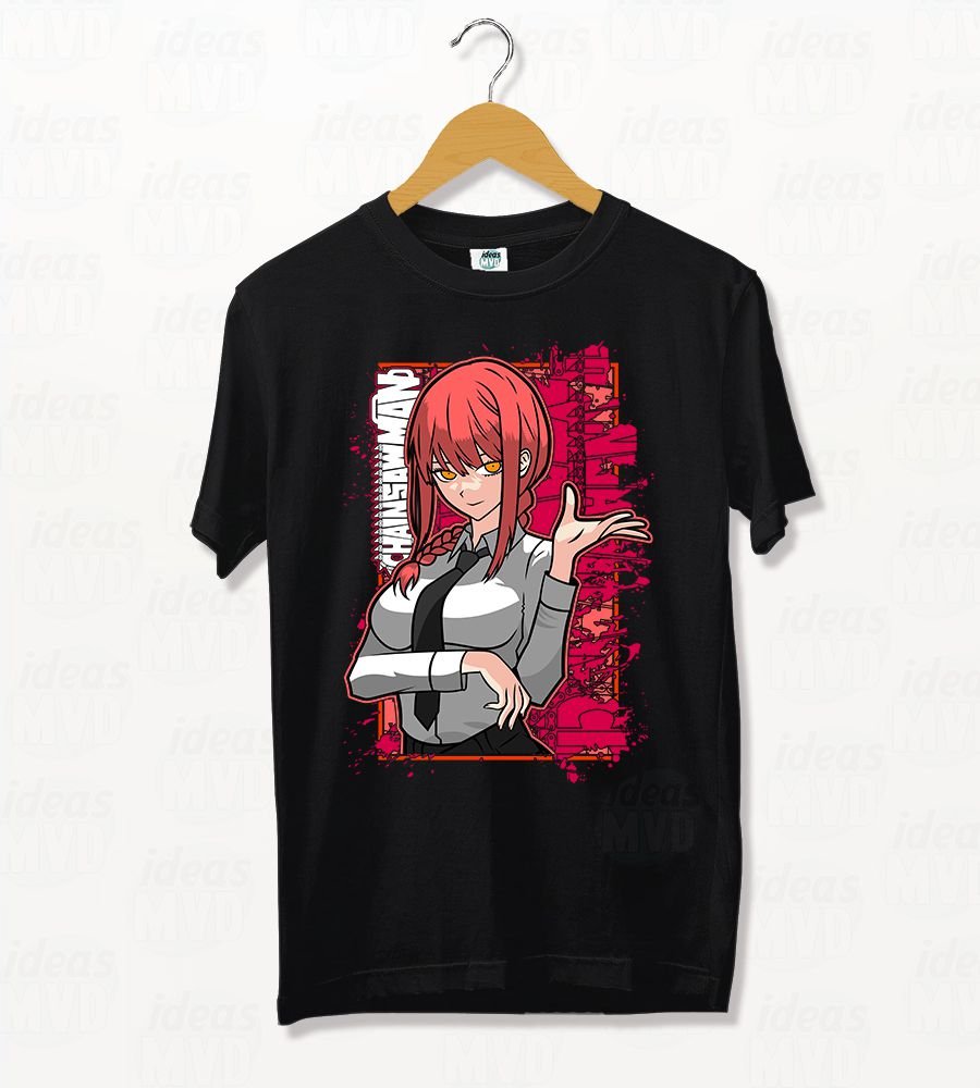 Remera Chainsaw Man Makima 02 (Negra)