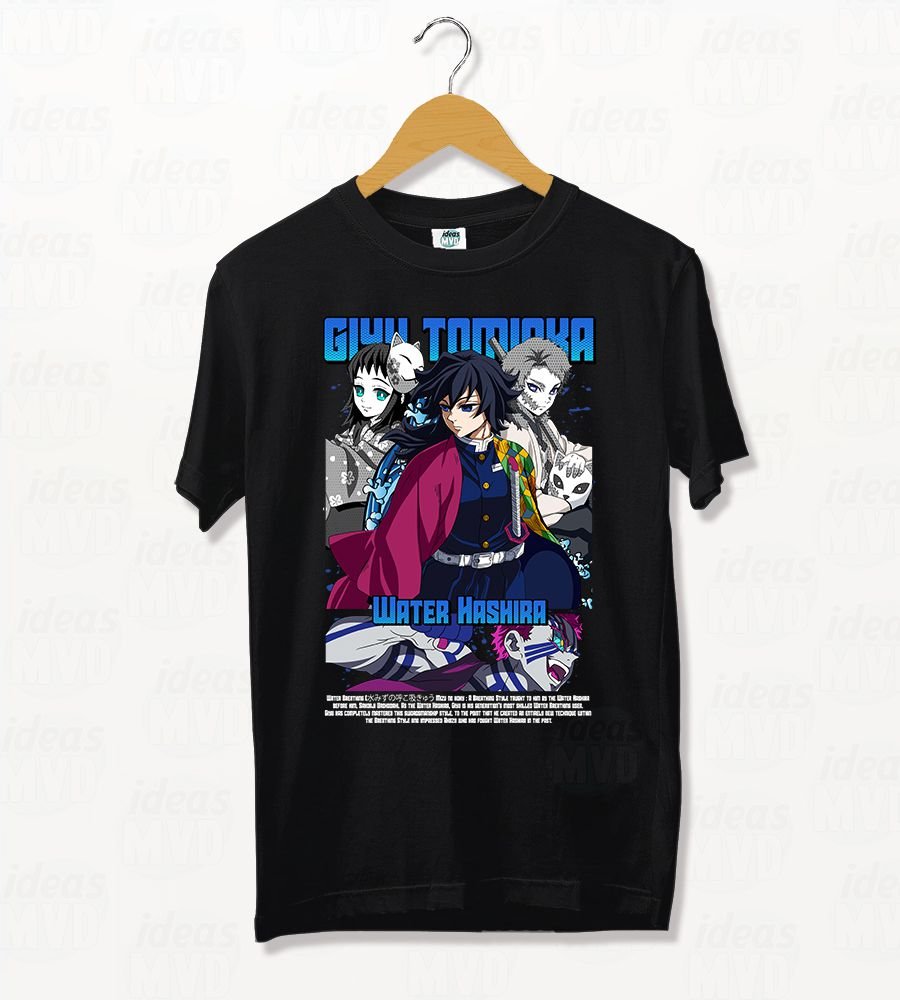Remera Demon Slayer Giyuu Tomioka 10 (Negra)