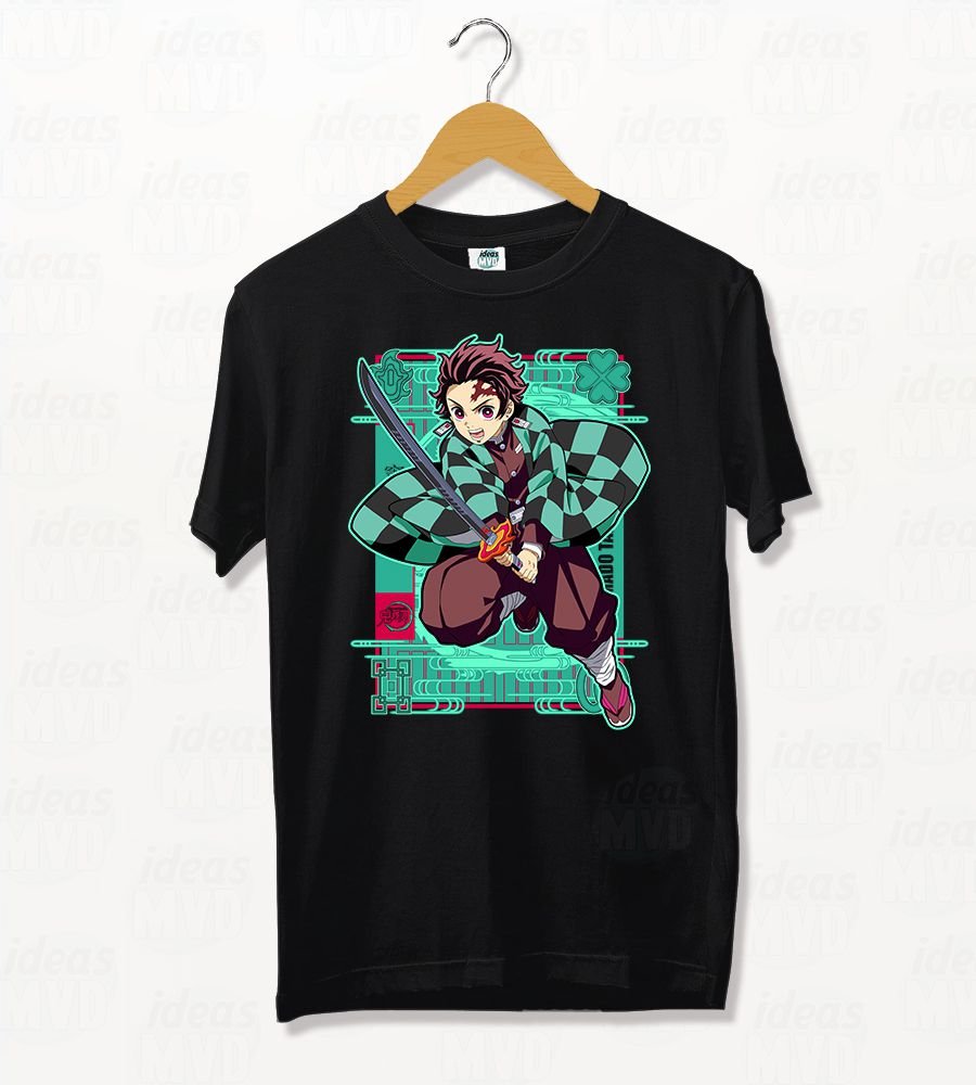 Remera Demon Slayer Tanjiro Kamado 12 (Negra)