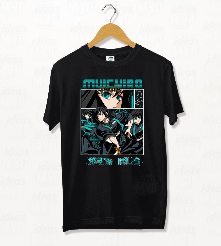Remera Demon Slayer Muichiro Tokito 06 (Negra)