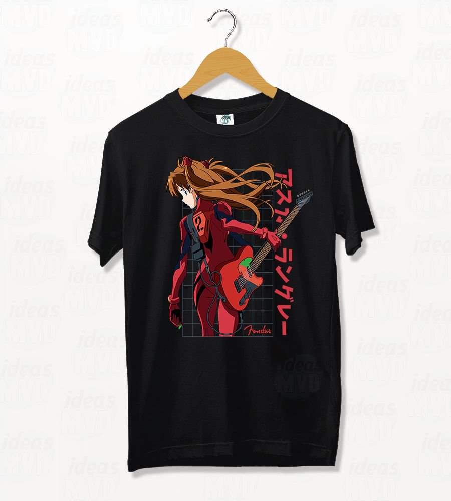 Remera Evangelion Asuka 03 (Negra)