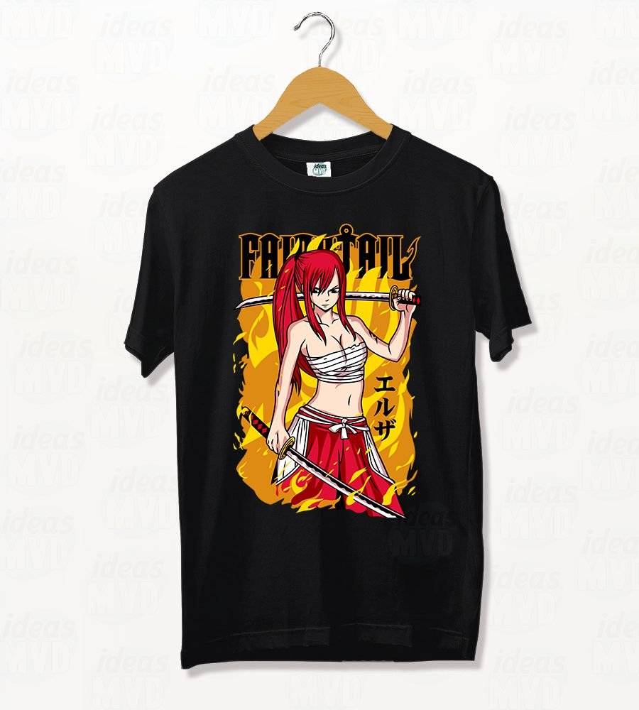 Remera Fairy Tail Erza Scarlet 03 (Negra)