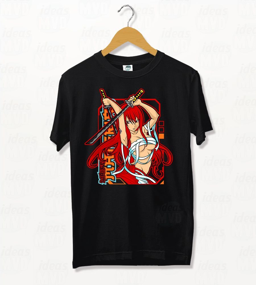 Remera Fairy Tail Erza Scarlet 04 (Negra)