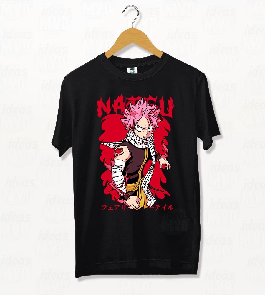 Remera Fairy Tail Natsu Dragneel 09 (Negra)