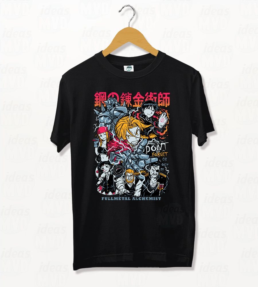Remera Full Metal Alchemist 01 (Negra)