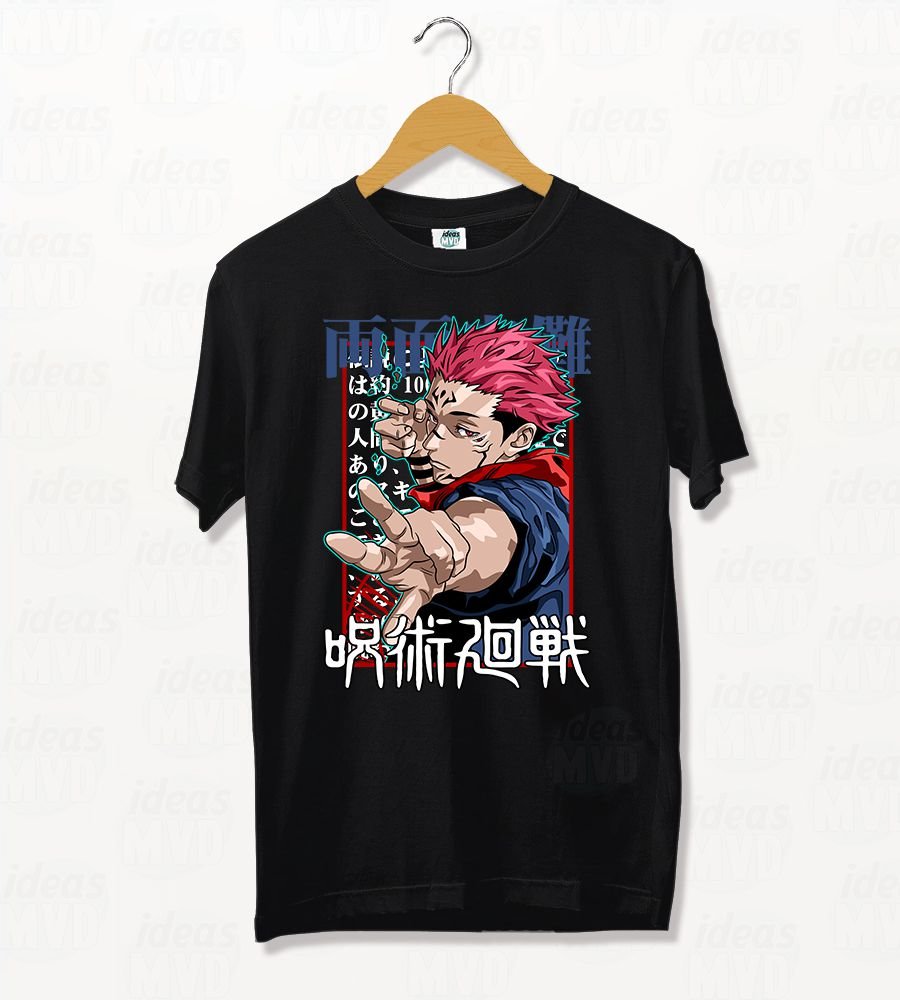 Remera Jujutsu Kaisen Sukuna 08 (Negra)