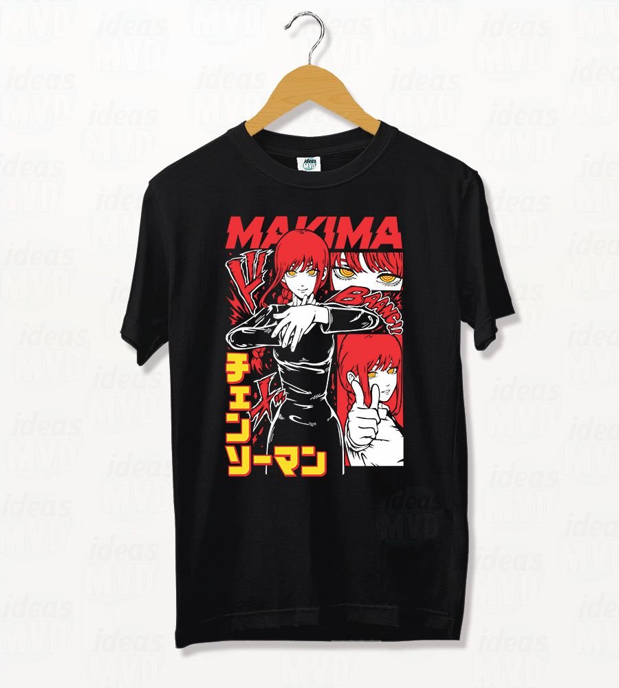Remera Chainsaw Man Makima 01 (Negra)