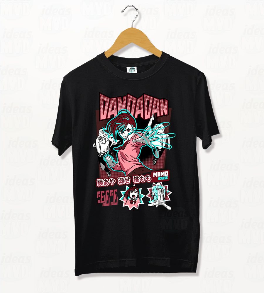 Remera Dandadan Momo Ayase 03 (Negra)